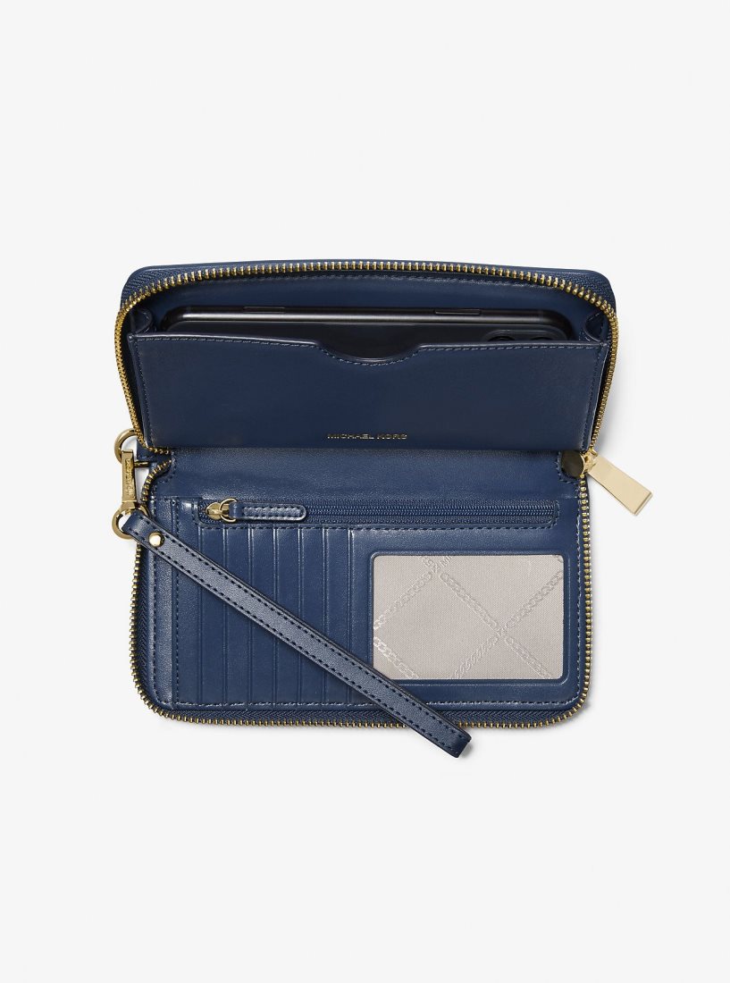 Michael Kors Jet Set Large Nylon Smartphone Wristlet Wristlet Damen Navy | CBZSWJ415