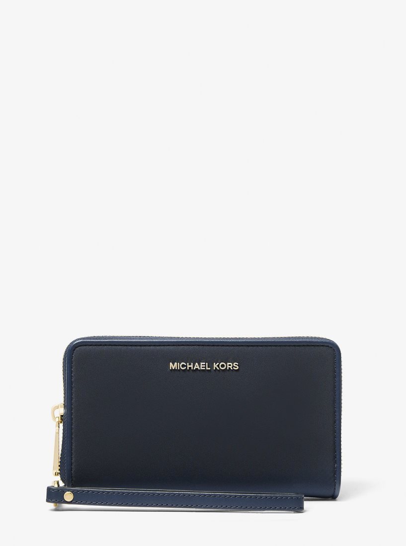 Michael Kors Jet Set Large Nylon Smartphone Wristlet Wristlet Damen Navy | CBZSWJ415