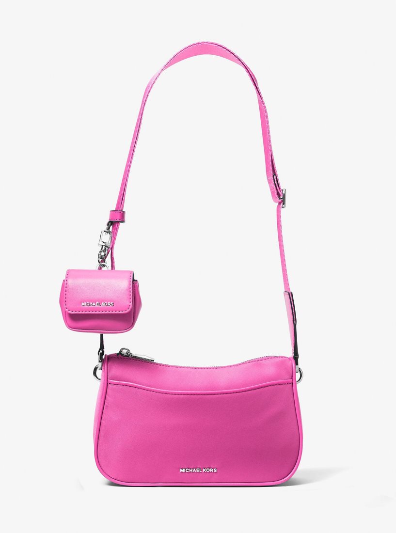 Michael Kors Jet Set Medium Nylon Crossbody Bag with Case for Apple AirPods Pro Umhängetasche Damen Rosa | GLYETW980
