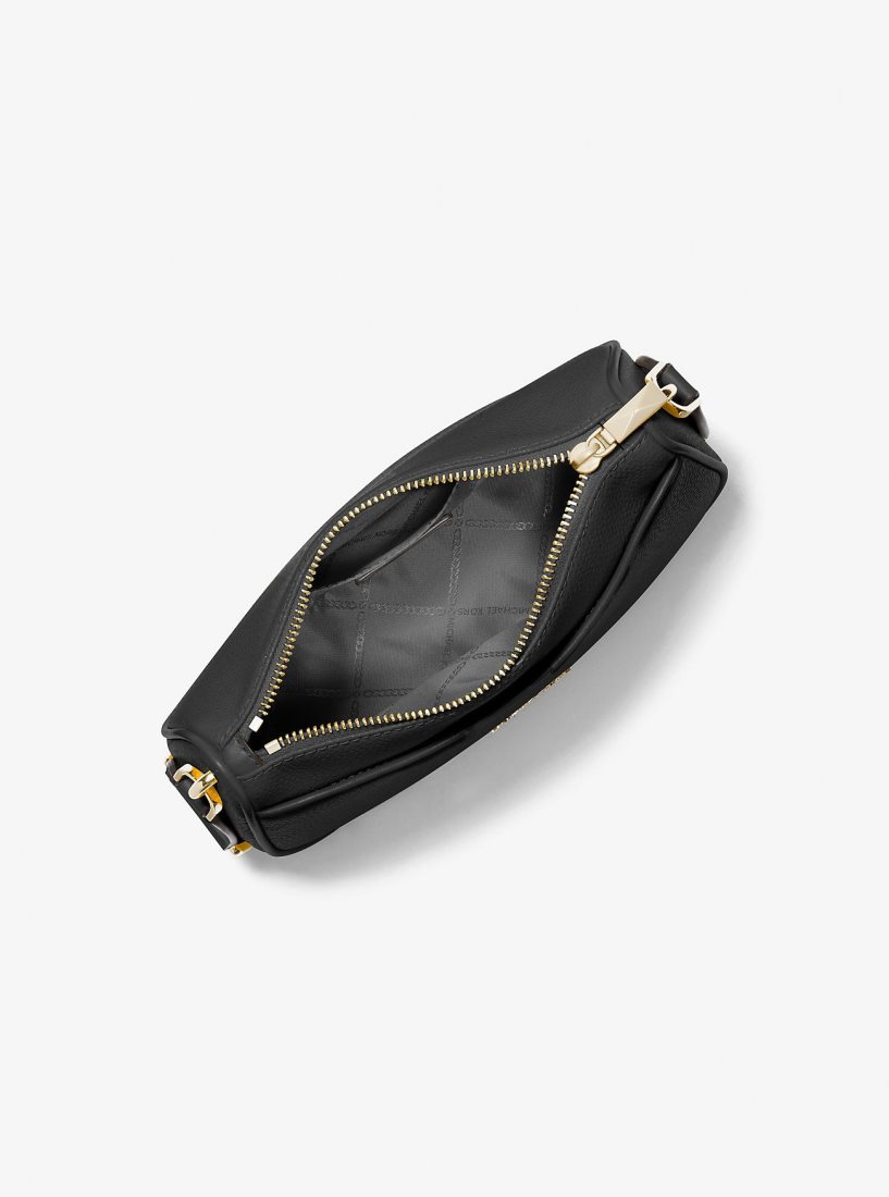 Michael Kors Jet Set Medium Pebbled Leather Crossbody Bag with Case for Apple AirPods Pro Umhängetasche Damen Schwarz | FASJKQ245