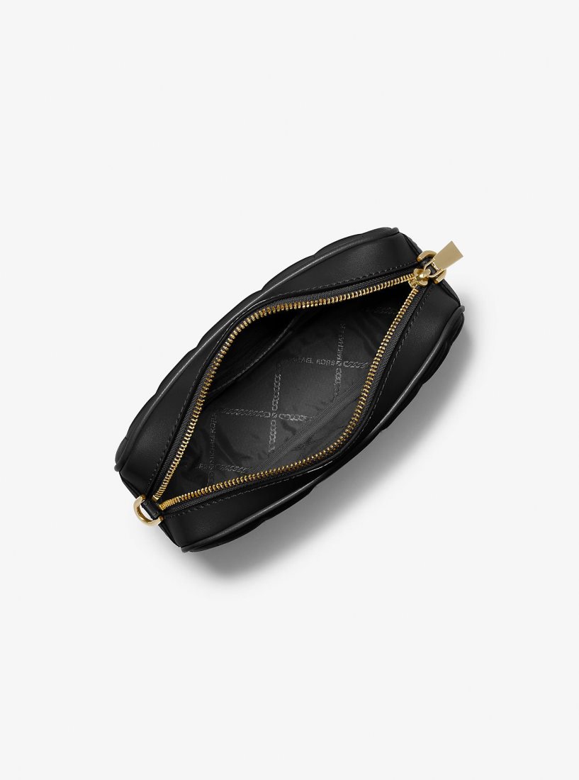 Michael Kors Jet Set Medium Quilted Leather Crossbody Bag Umhängetasche Damen Schwarz | BTLVZF740