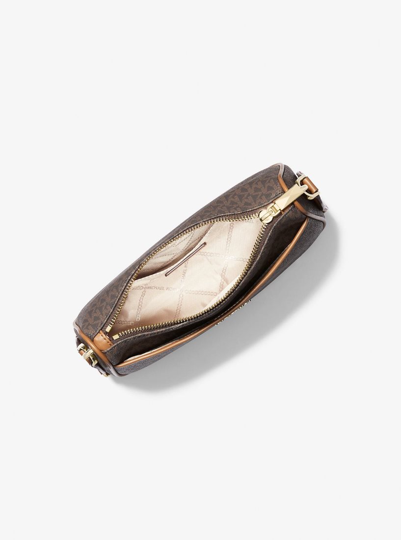 Michael Kors Jet Set Medium Signature Logo Crossbody Bag with Case for Apple AirPods Pro Umhängetasche Damen Brn/Acorn | QLJOFB907