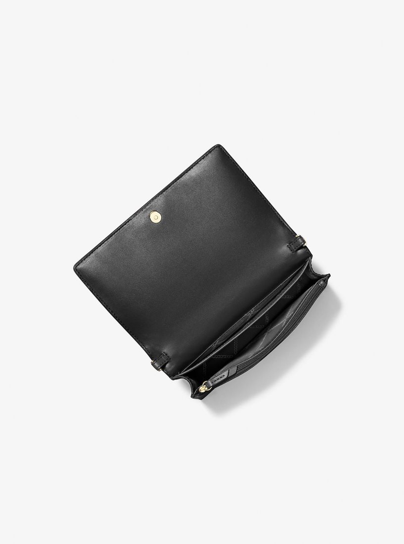 Michael Kors Jet Set Medium Woven Leather Crossbody Bag Umhängetasche Damen Schwarz | OAHDQX971