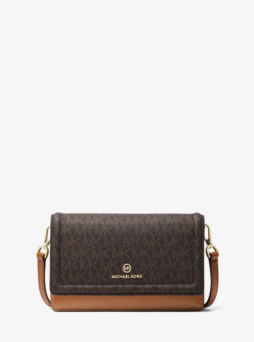 Michael Kors Jet Set Small Logo Smartphone Convertible Crossbody Bag Umhängetasche Damen Brn/Acorn | VPGSBT376