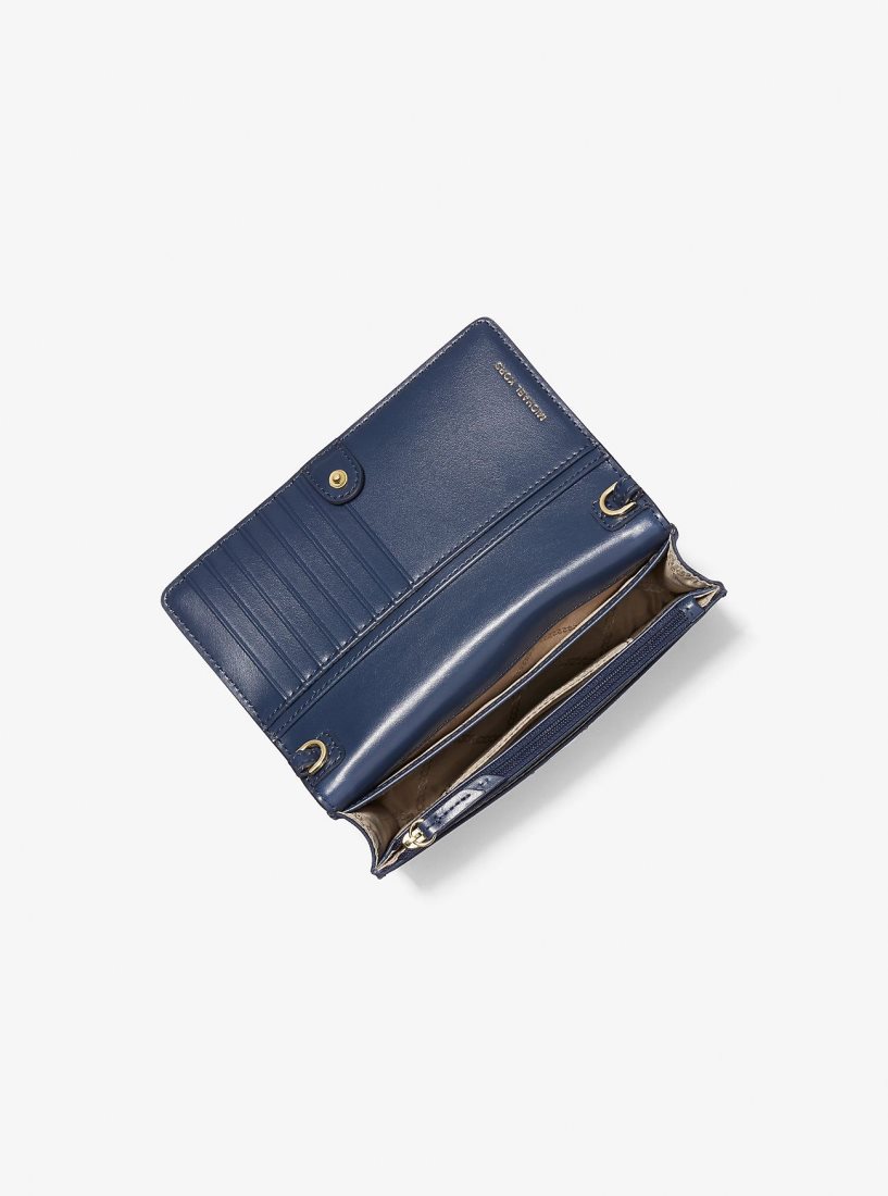 Michael Kors Jet Set Small Nylon Gabardine Smartphone Crossbody Bag Umhängetasche Damen Navy | BJQLNT912