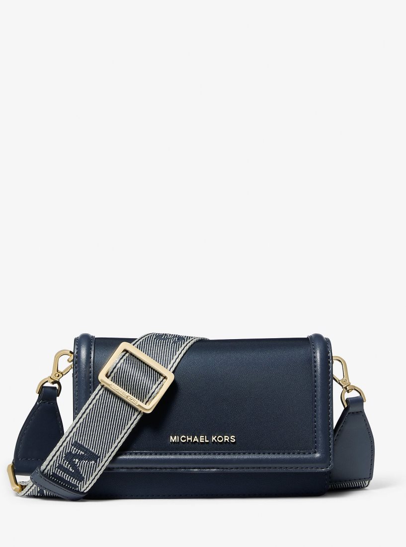 Michael Kors Jet Set Small Nylon Gabardine Smartphone Crossbody Bag Umhängetasche Damen Navy | BJQLNT912