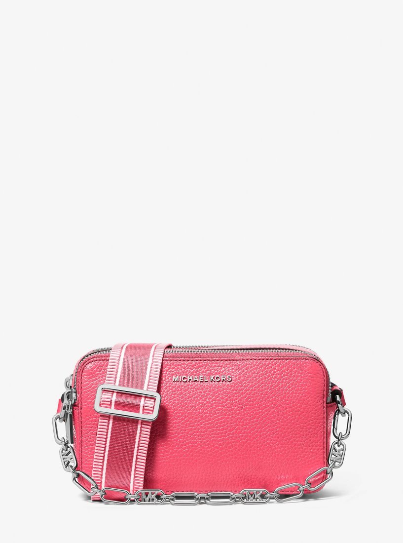 Michael Kors Jet Set Small Pebbled Leather Double-Zip Camera Bag Camera Bag Damen Rosa | CXKIHM735