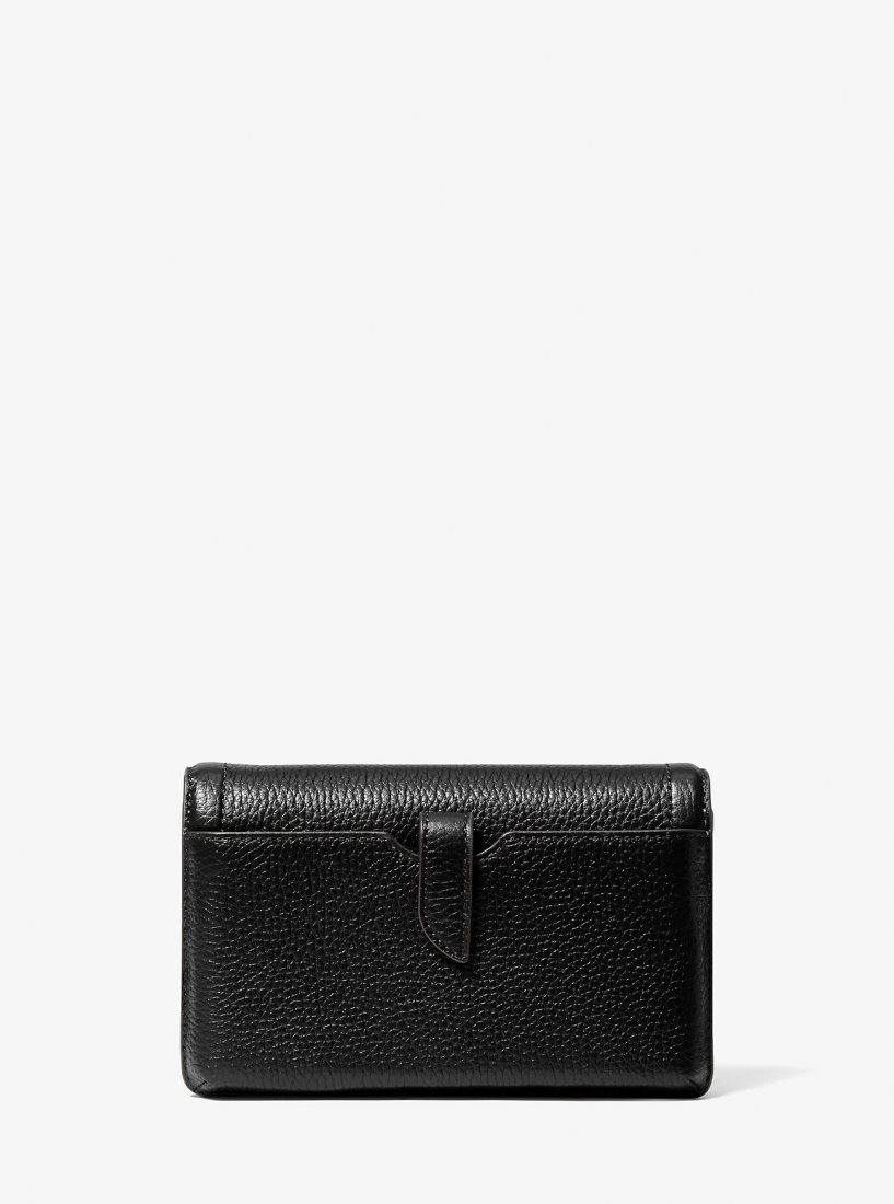 Michael Kors Jet Set Small Pebbled Leather Smartphone Convertible Crossbody Bag Umhängetasche Damen Schwarz | FVPXDI361