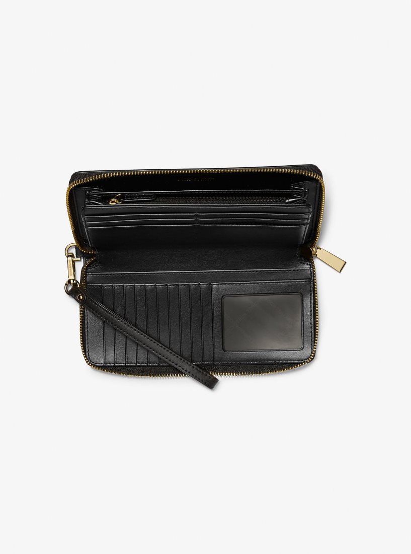 Michael Kors Jet Set Travel Large Camouflage Print Calf Hair Continental Wallet Geldbörse Damen Olivgrün Mehrfarbig | DKCAHI356