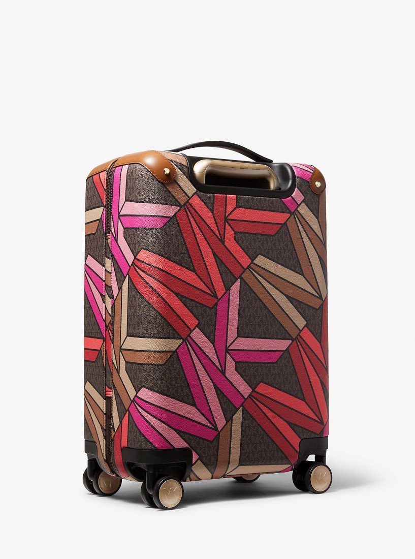 Michael Kors Jet Set Travel Small Graphic Logo Suitcase Duffle Tasche Damen Braun Mehrfarbig | HBOYTR564
