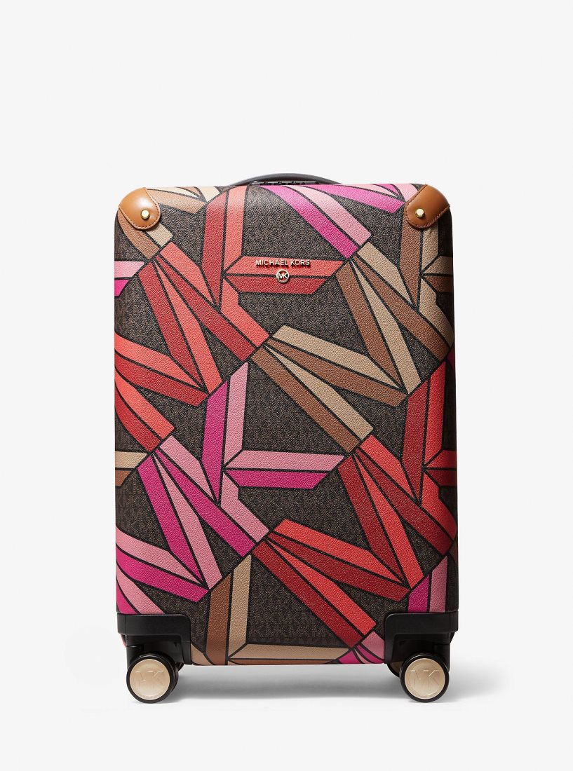 Michael Kors Jet Set Travel Small Graphic Logo Suitcase Duffle Tasche Damen Braun Mehrfarbig | HBOYTR564