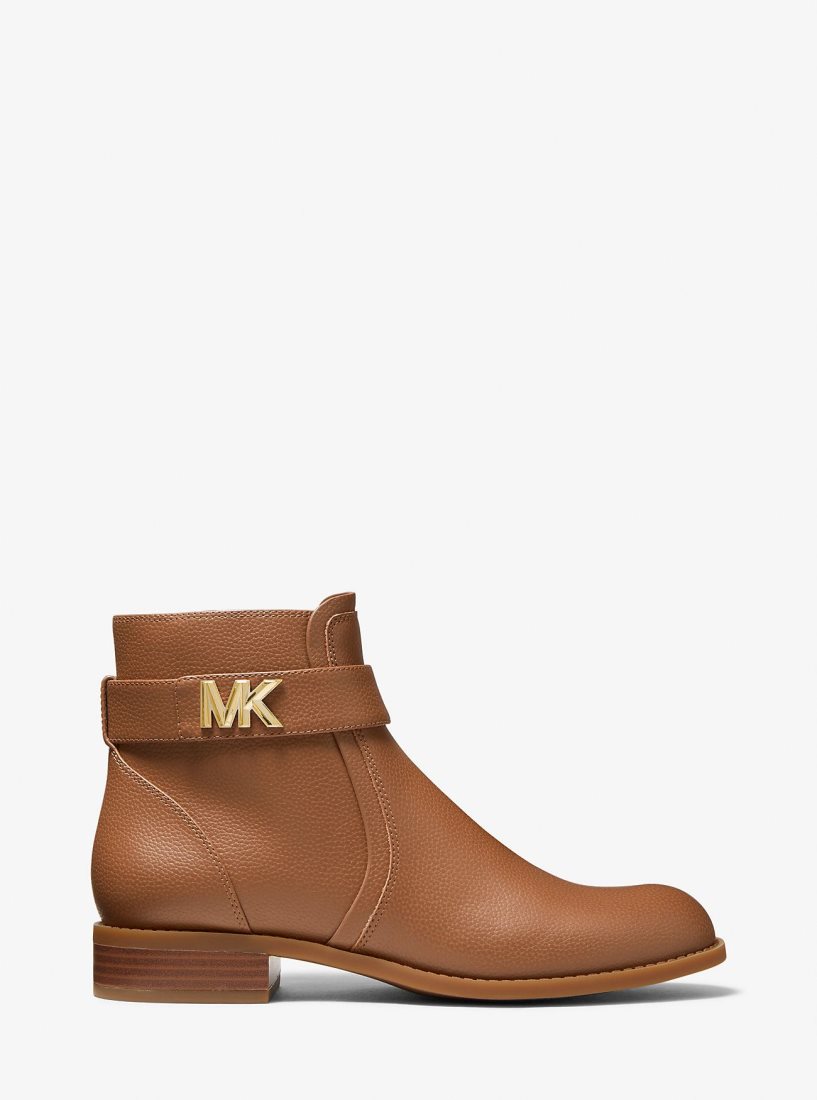 Michael Kors Jilly Faux Pebbled Leather Ankle Boot Stiefeletten Damen Luggage | PUACIN209