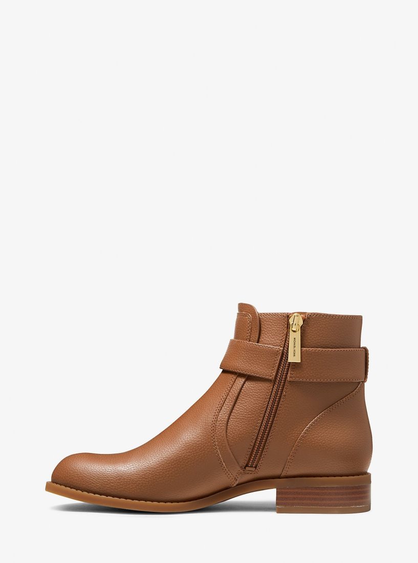 Michael Kors Jilly Faux Pebbled Leather Ankle Boot Stiefeletten Damen Luggage | PUACIN209