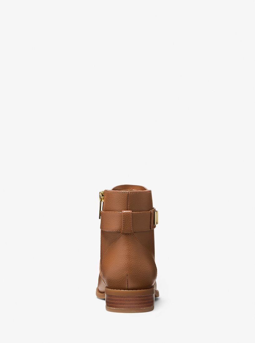 Michael Kors Jilly Faux Pebbled Leather Ankle Boot Stiefeletten Damen Luggage | PUACIN209