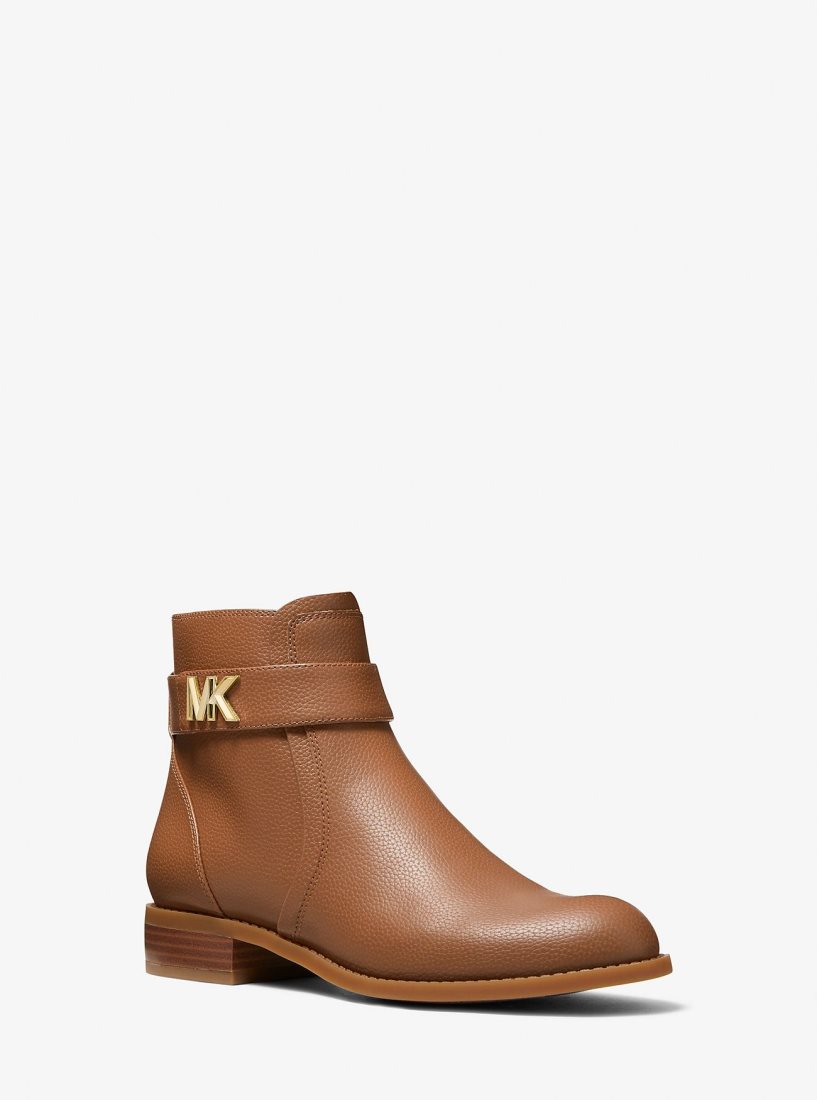 Michael Kors Jilly Faux Pebbled Leather Ankle Boot Stiefeletten Damen Luggage | PUACIN209