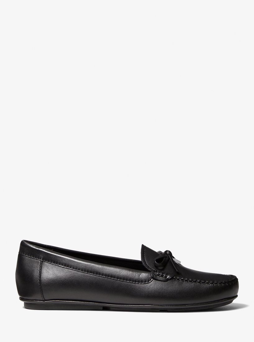 Michael Kors Juliette Leather Loafer Flache Schuhe Damen Schwarz | WPISTB640