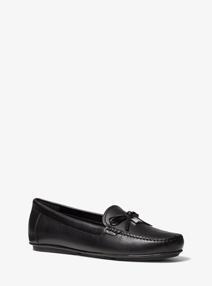 Michael Kors Juliette Leather Loafer Flache Schuhe Damen Schwarz | WPISTB640