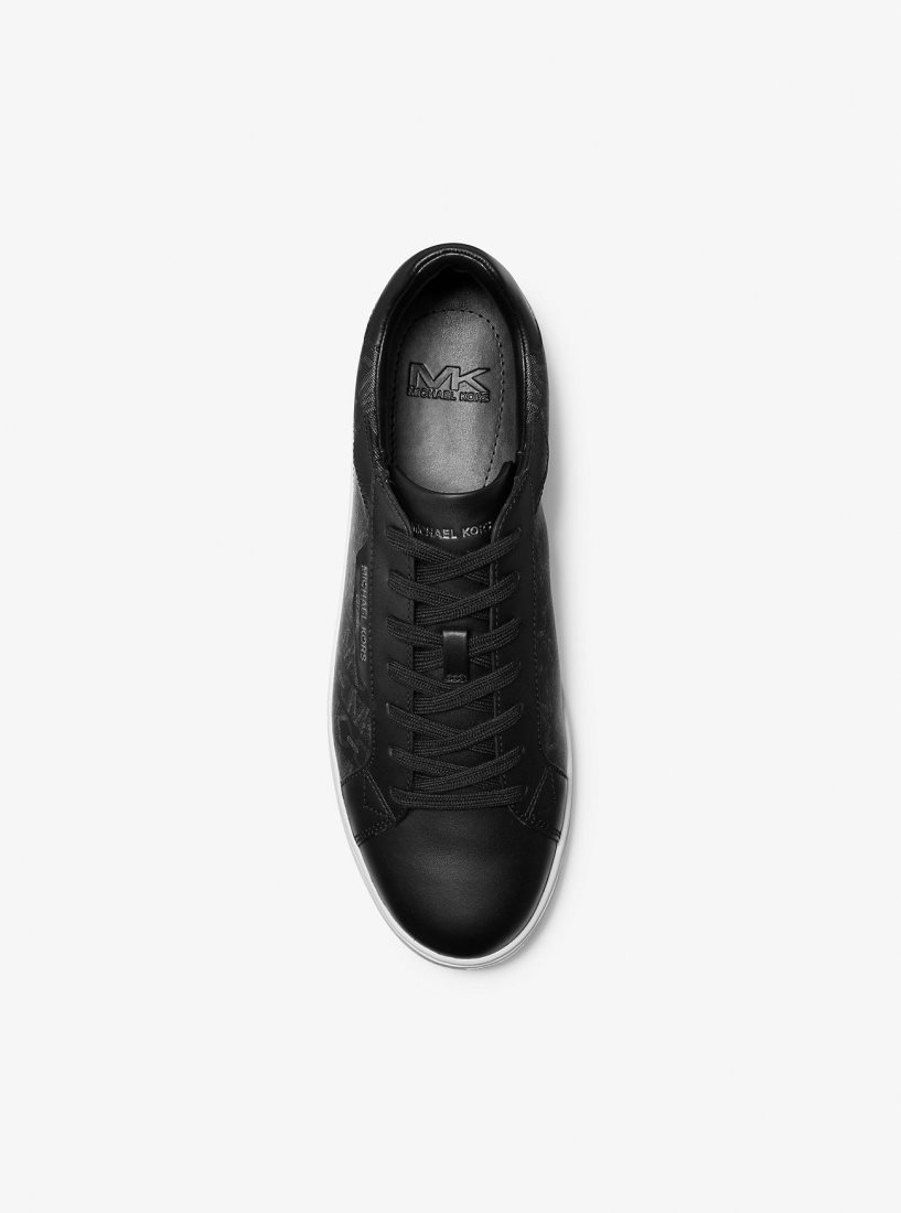 Michael Kors Keating Empire Signature Logo and Leather Sneaker Sneakers Herren Schwarz | RLBGUC965