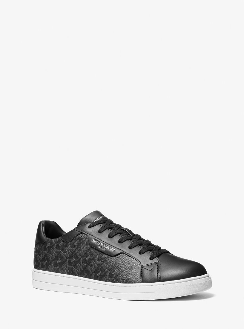 Michael Kors Keating Empire Signature Logo and Leather Sneaker Sneakers Herren Schwarz | RLBGUC965
