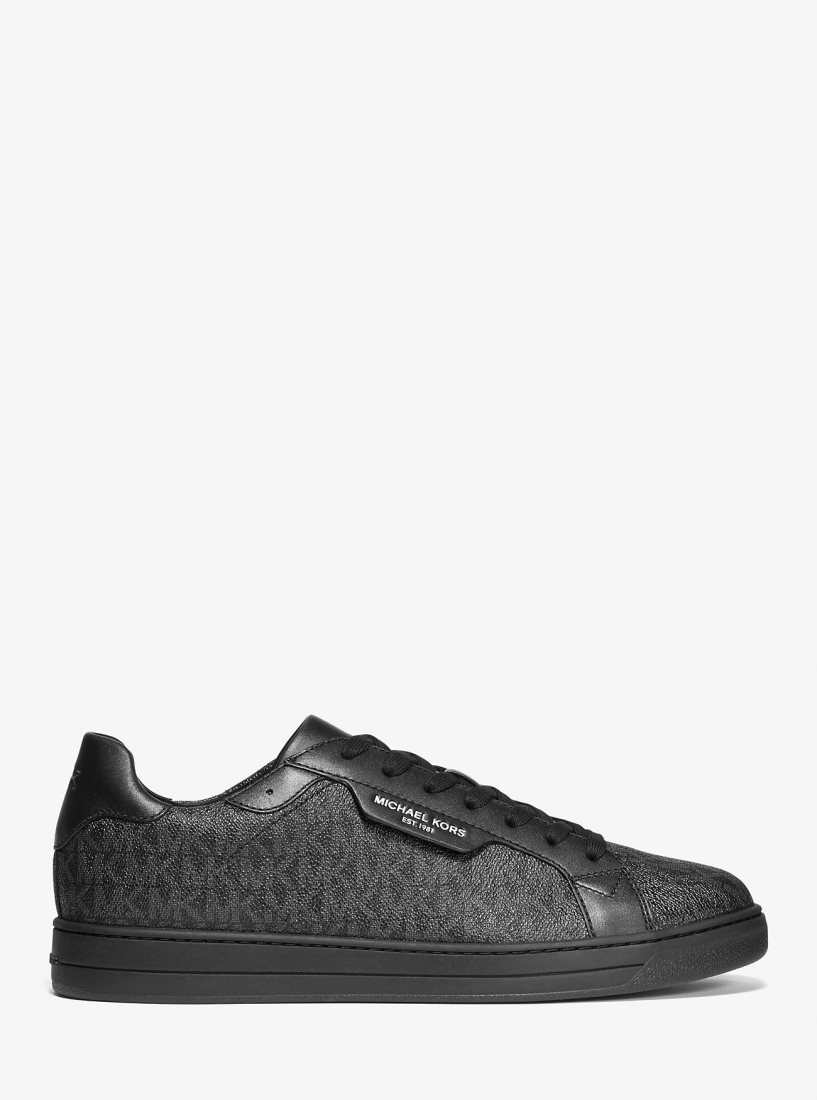 Michael Kors Keating Logo and Leather Sneaker Sneakers Herren Schwarz | OHCAUG594