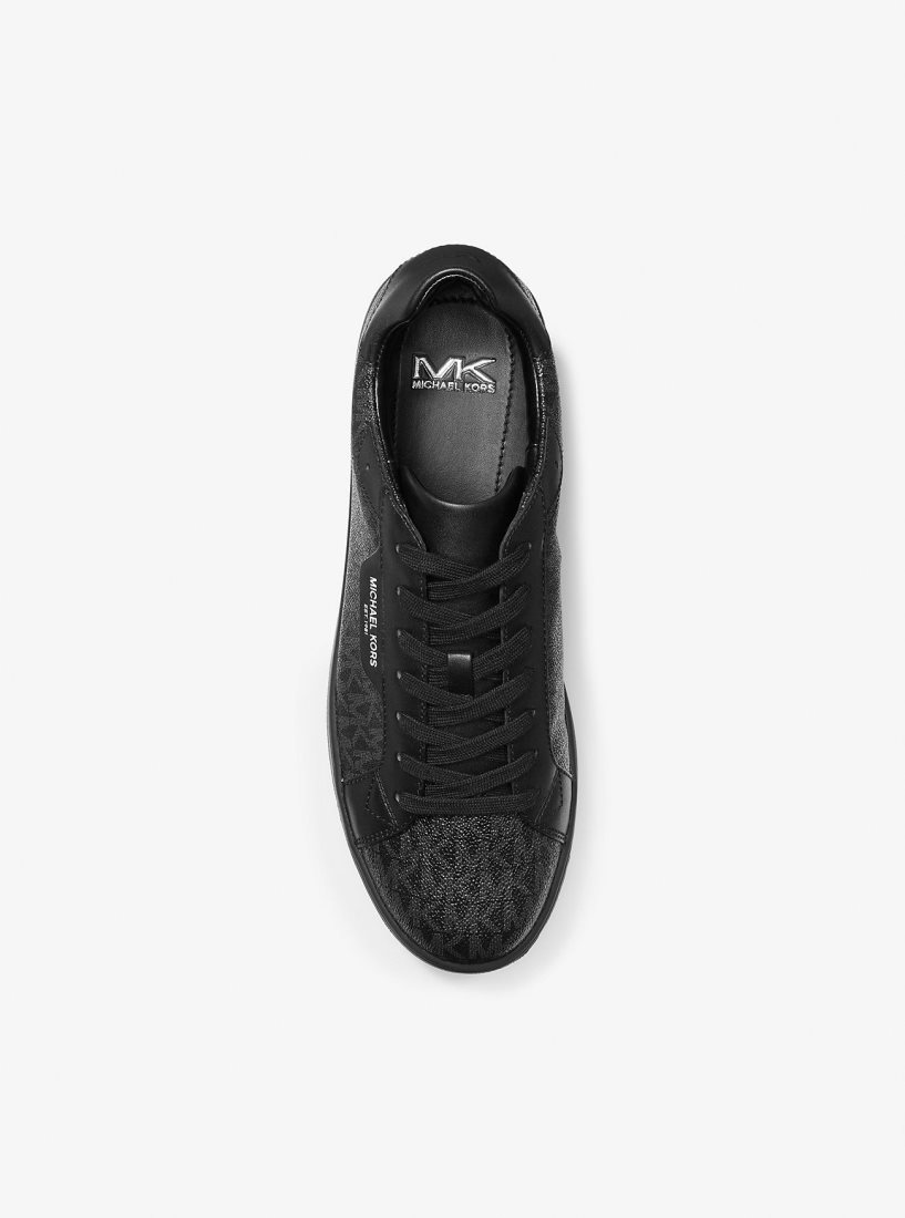 Michael Kors Keating Logo and Leather Sneaker Sneakers Herren Schwarz | OHCAUG594