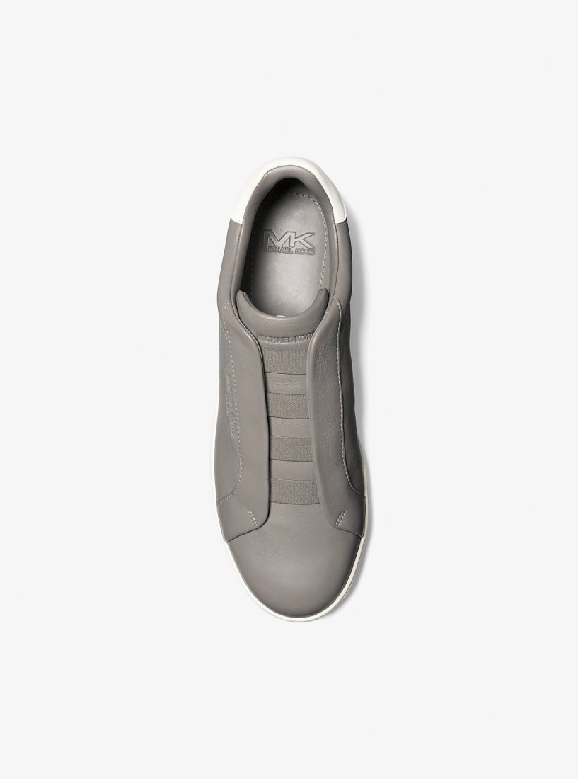 Michael Kors Keating Two-Tone Leather Slip-On Sneaker Sneakers Herren Grau | QSEZHC348