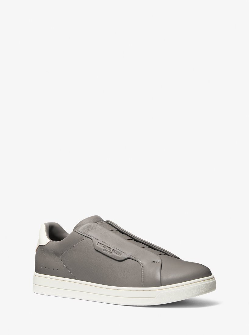 Michael Kors Keating Two-Tone Leather Slip-On Sneaker Sneakers Herren Grau | QSEZHC348