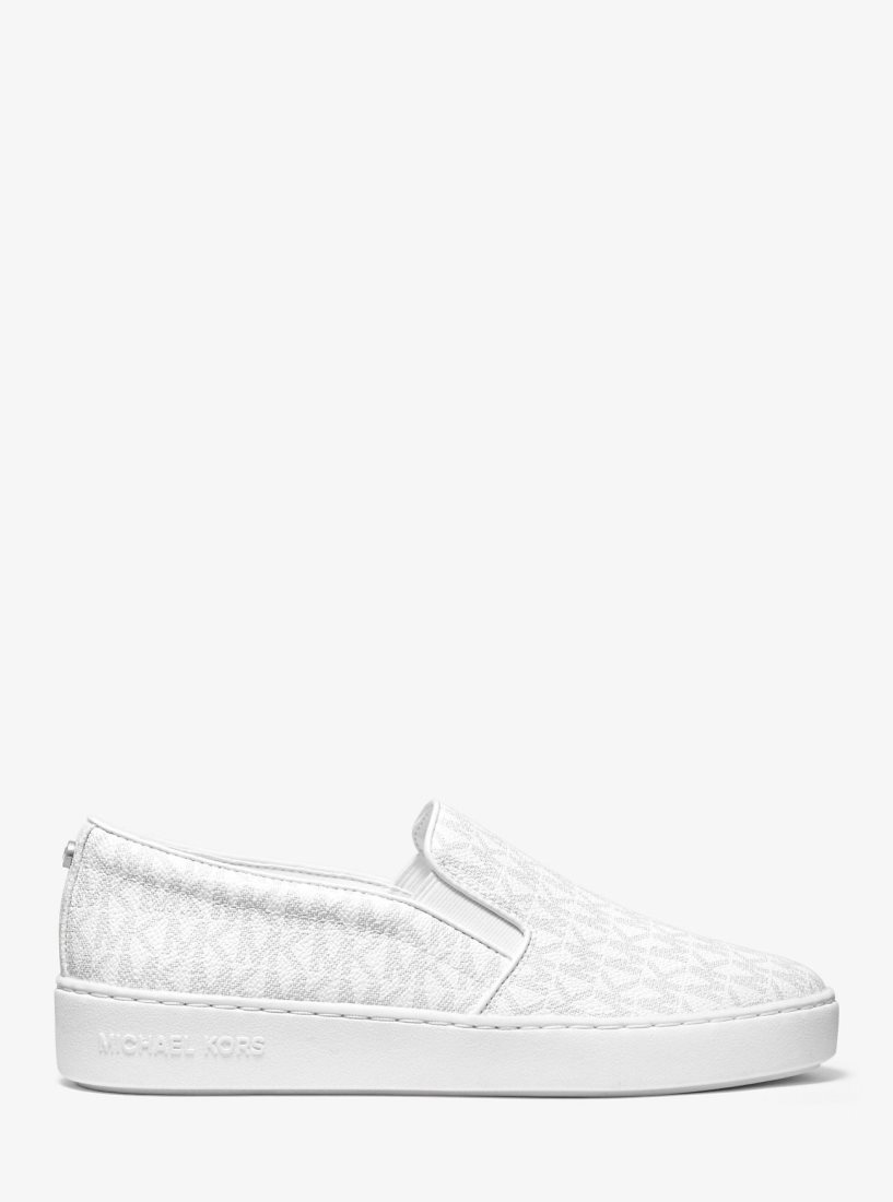 Michael Kors Keaton Logo Slip-On Sneaker Sneakers Damen Bright Wht | XMOJFR150