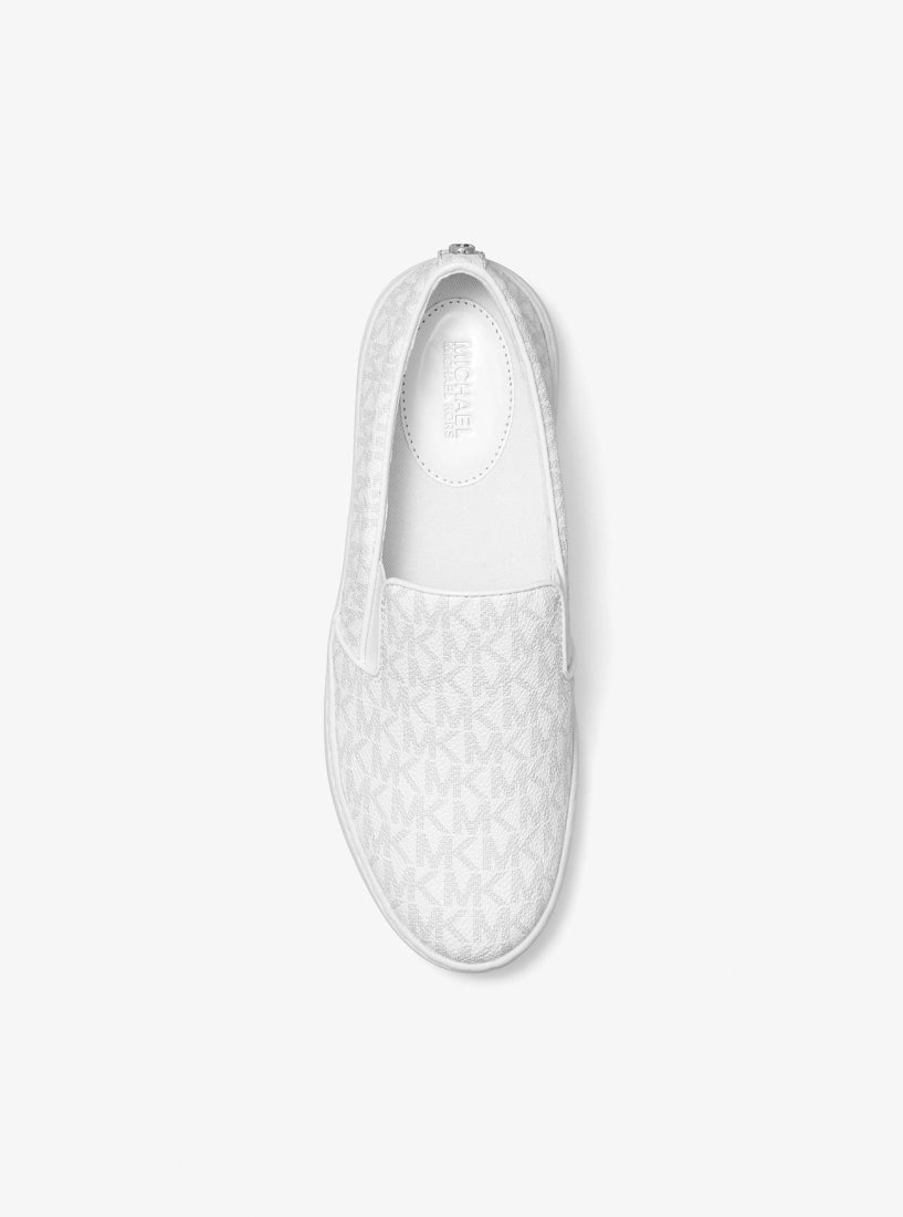 Michael Kors Keaton Logo Slip-On Sneaker Sneakers Damen Bright Wht | XMOJFR150