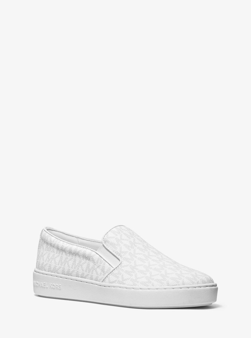 Michael Kors Keaton Logo Slip-On Sneaker Sneakers Damen Bright Wht | XMOJFR150