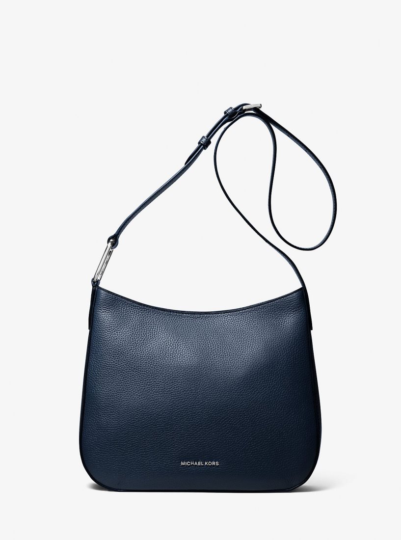 Michael Kors Kensington Large Pebbled Leather Crossbody Bag Umhängetasche Damen Navy | AXPKMN483