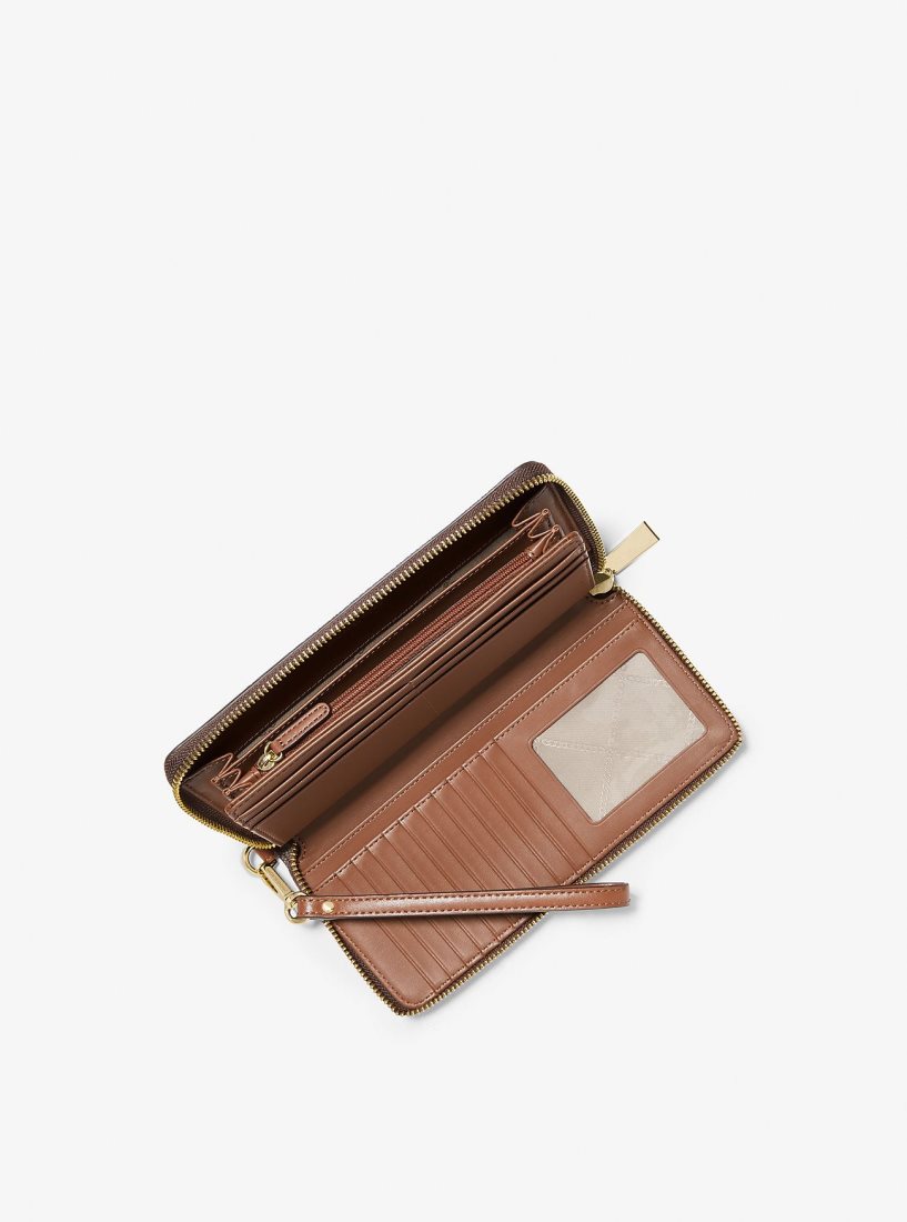 Michael Kors Large Logo Stripe Continental Wallet Geldbörse Damen Hellrot | JEPQYU136