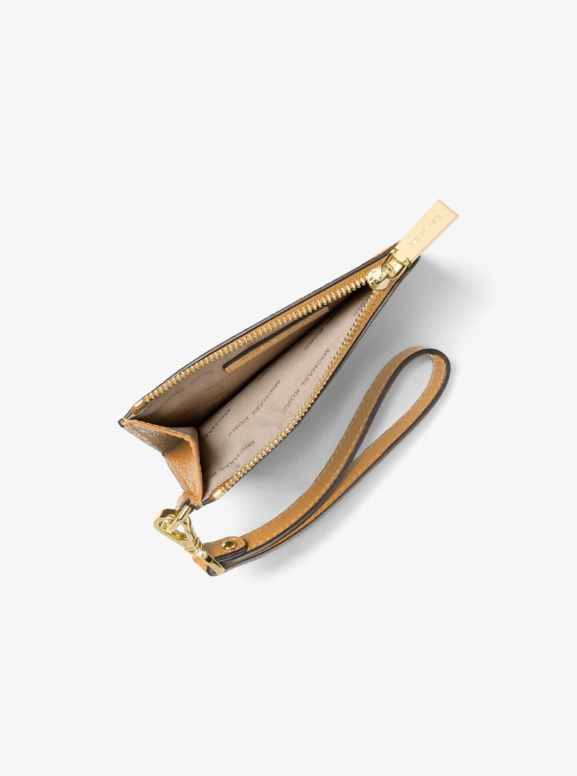 Michael Kors Leather Coin Purse Münzgeldbörsen Damen Pale Peanut | GOZXFB237