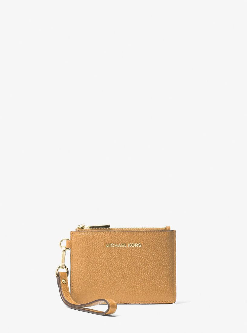 Michael Kors Leather Coin Purse Münzgeldbörsen Damen Pale Peanut | GOZXFB237