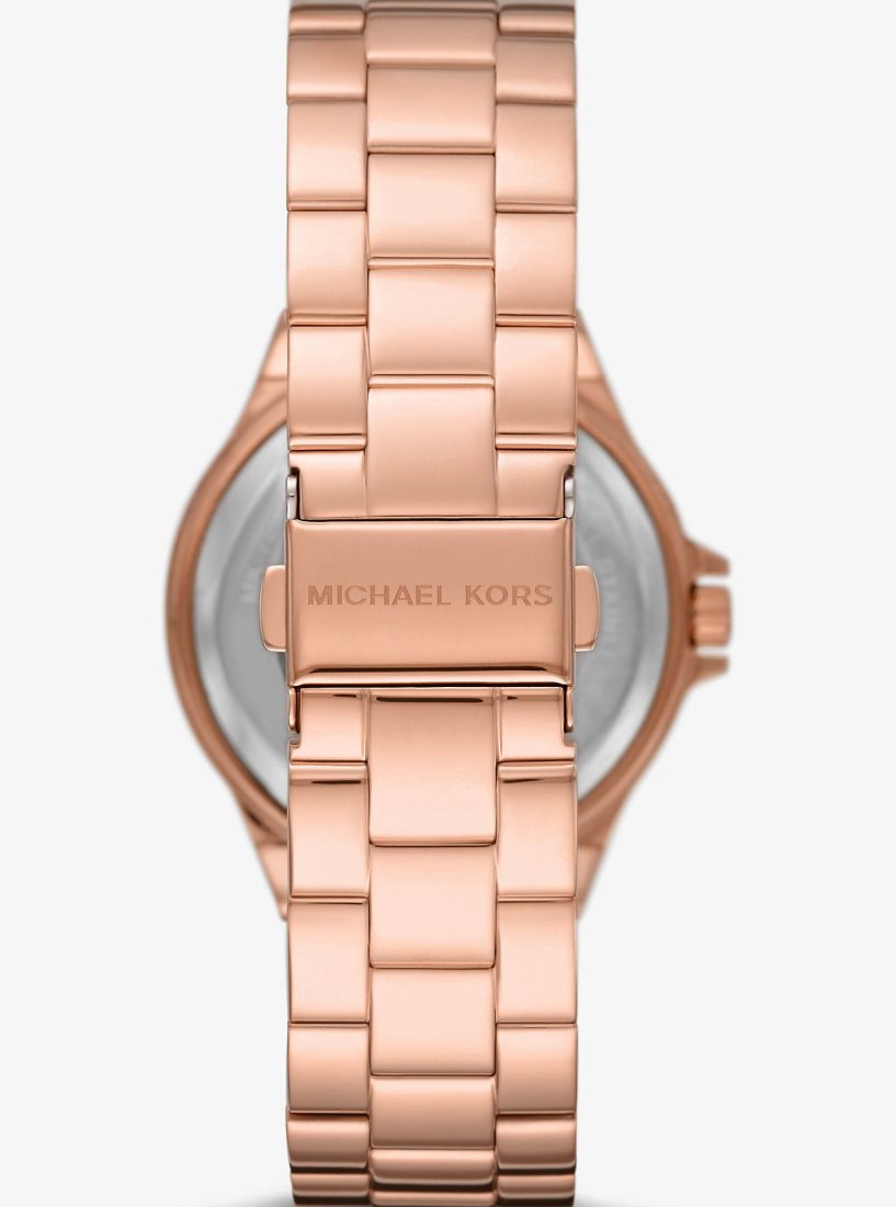 Michael Kors Lennox Pave Logo Rose Gold-Tone Watch Gold-tone Damen Rosa Gold | ATVFKH451