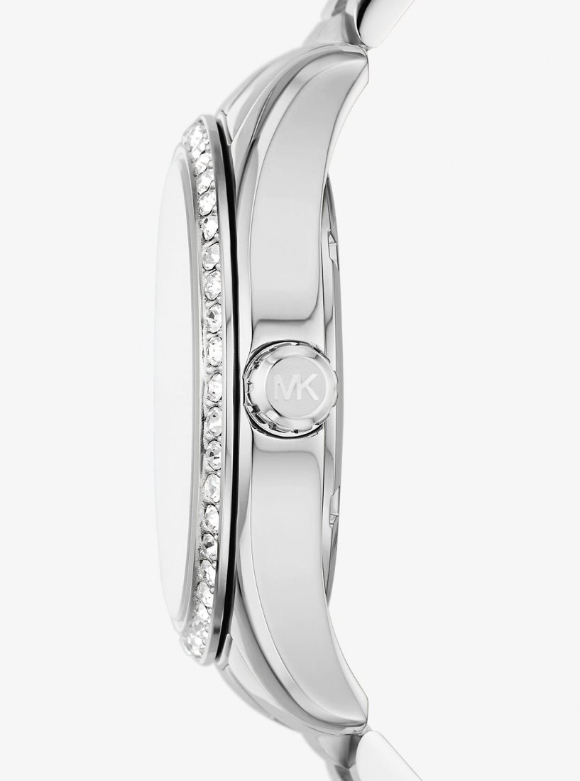 Michael Kors Lexington Pave Silver-Tone Watch and Bracelet Set Silver-tone Damen Silber | HKSFOM306