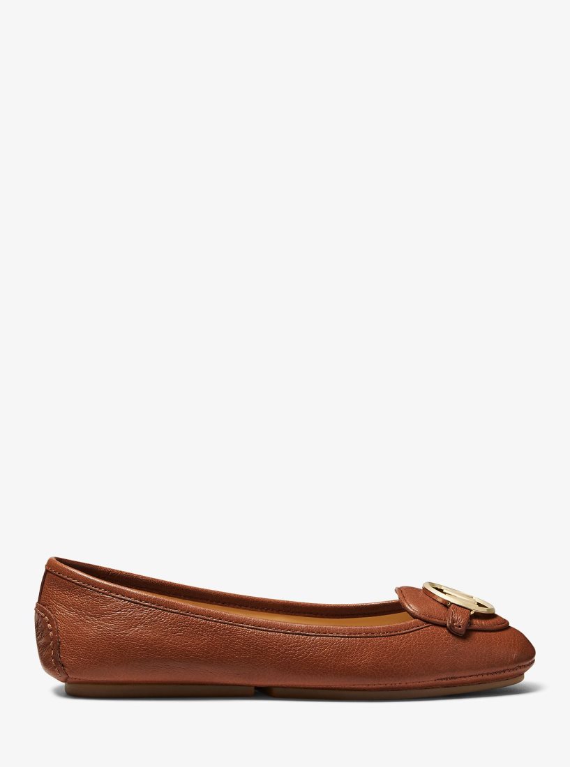 Michael Kors Lillie Leather Moccasin Flache Schuhe Damen Luggage | XLFNBW294