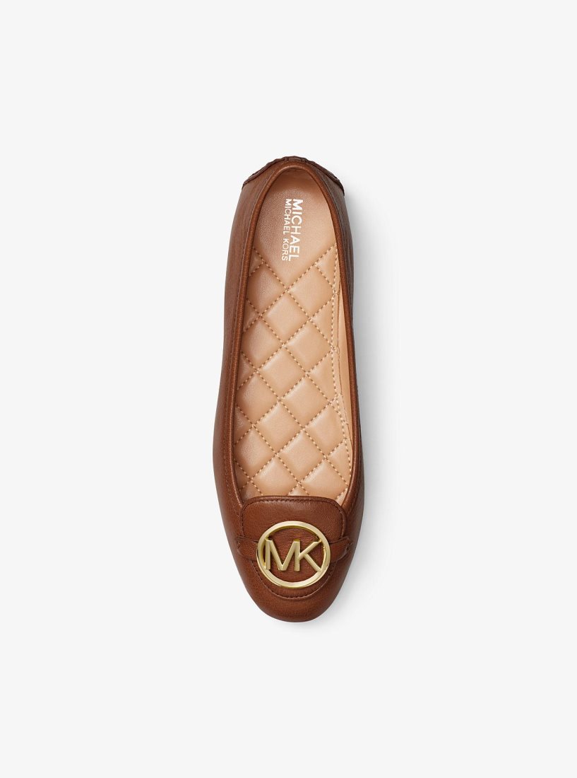 Michael Kors Lillie Leather Moccasin Flache Schuhe Damen Luggage | XLFNBW294