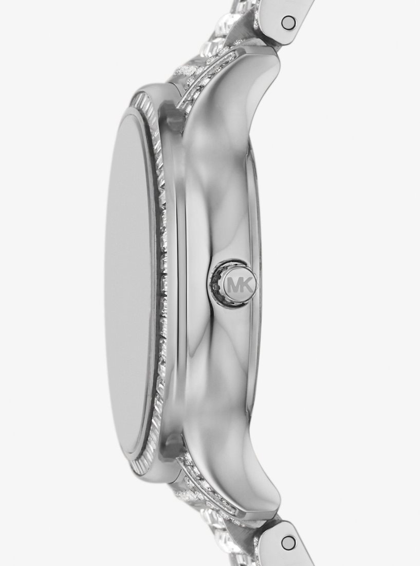 Michael Kors Limited-Edition Mini Sage Pave Silver-Tone Watch Silver-tone Damen Silber | QKSEZA746