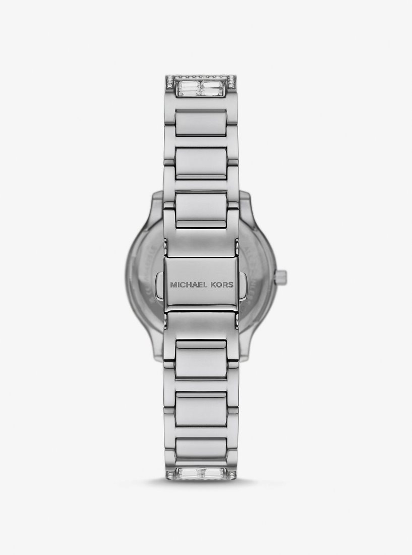 Michael Kors Limited-Edition Mini Sage Pave Silver-Tone Watch Silver-tone Damen Silber | QKSEZA746