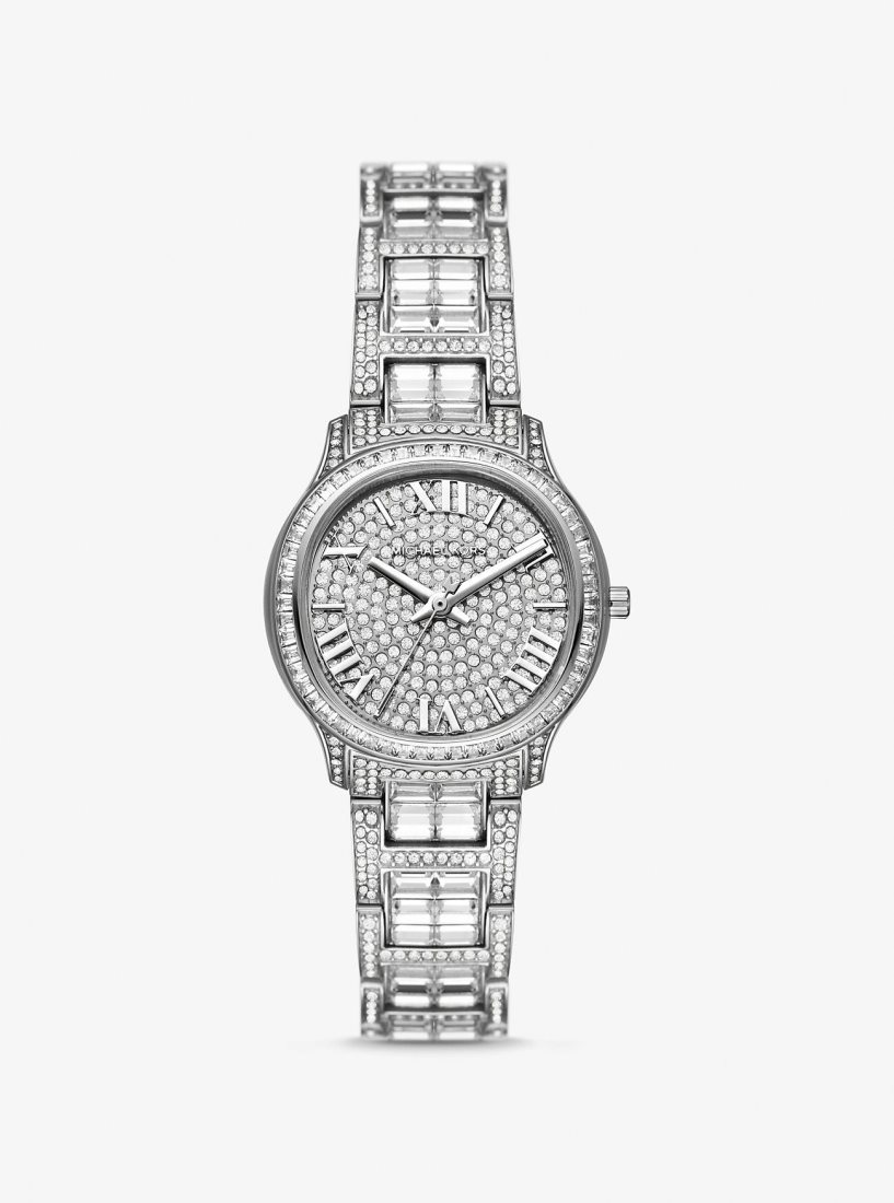 Michael Kors Limited-Edition Mini Sage Pave Silver-Tone Watch Silver-tone Damen Silber | QKSEZA746