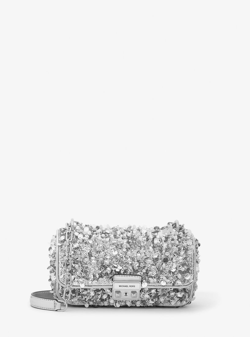 Michael Kors Limited-Edition Tribeca Small Hand-Embellished Shoulder Bag Schultertasche Damen Silber | BWHCPU521