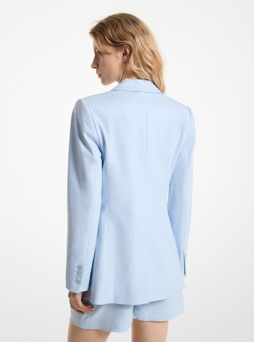 Michael Kors Linen Blend Slim Blazer Jacken Damen Blau | PJCQAR305