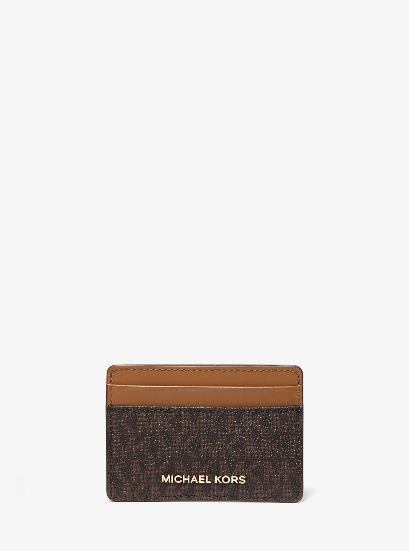 Michael Kors Logo Card Case Kartenhülle Damen Braun | DSFTYI345