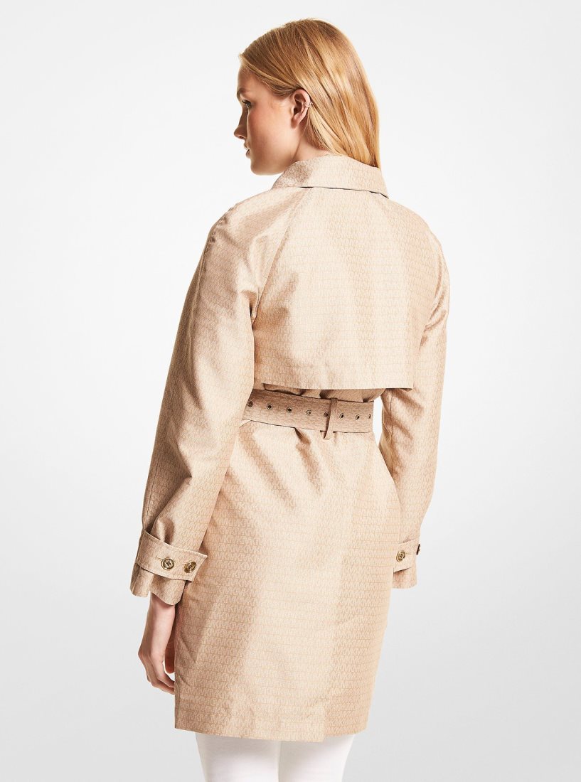 Michael Kors Logo Jacquard Double-Zip Trench Coat Jacken Damen Khaki | JVNPEO796