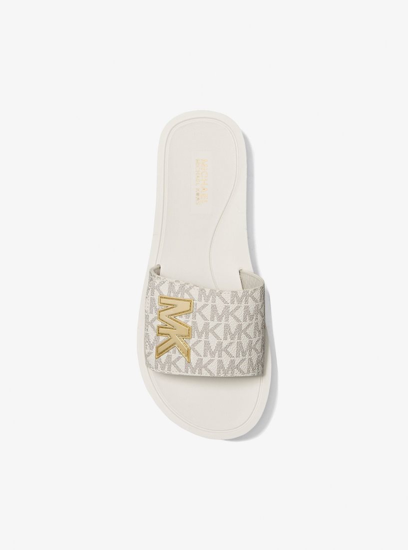 Michael Kors Logo Platform Slide Sandal Hausschuhe Damen Hellgelb | DFKISV038