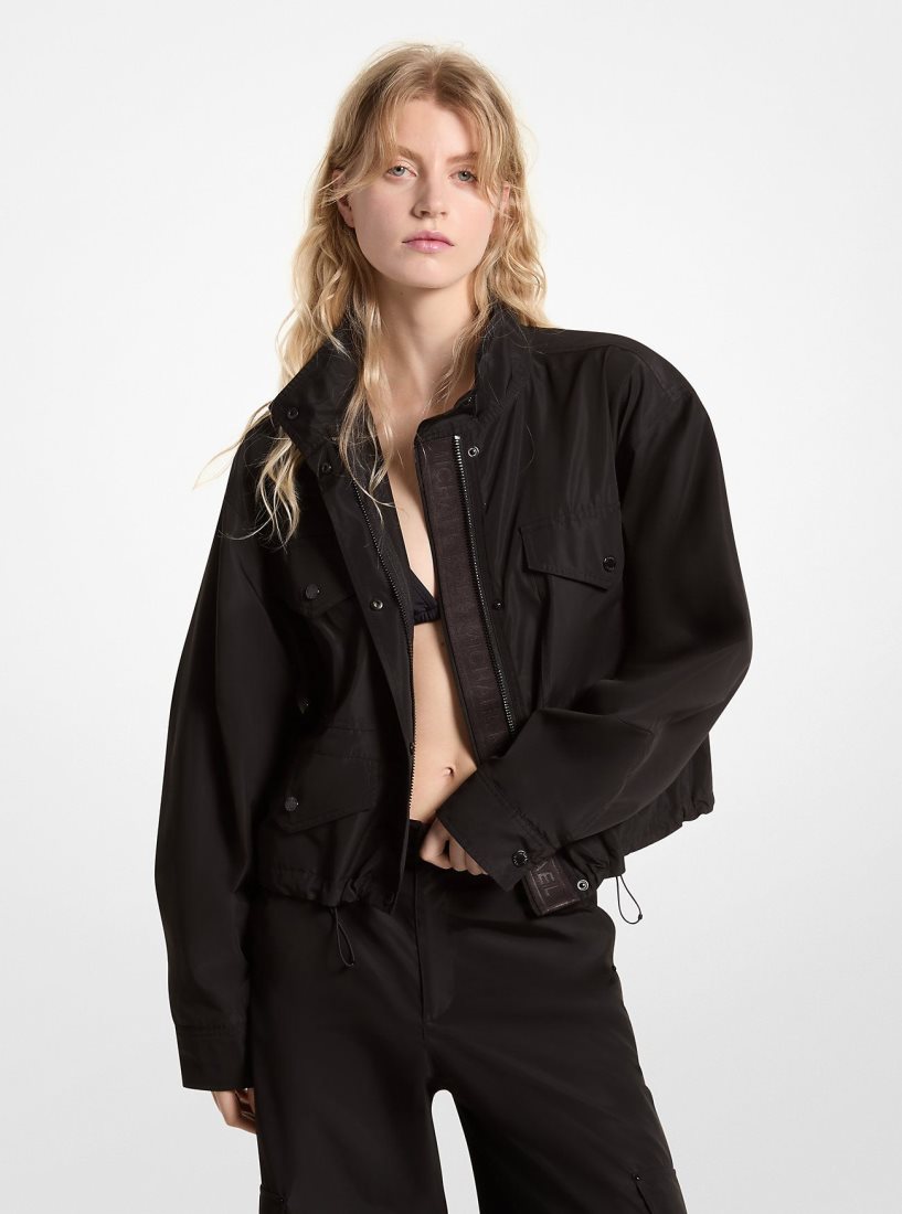 Michael Kors Logo Tape Woven Anorak Jacken Damen Schwarz | HGRVNB650
