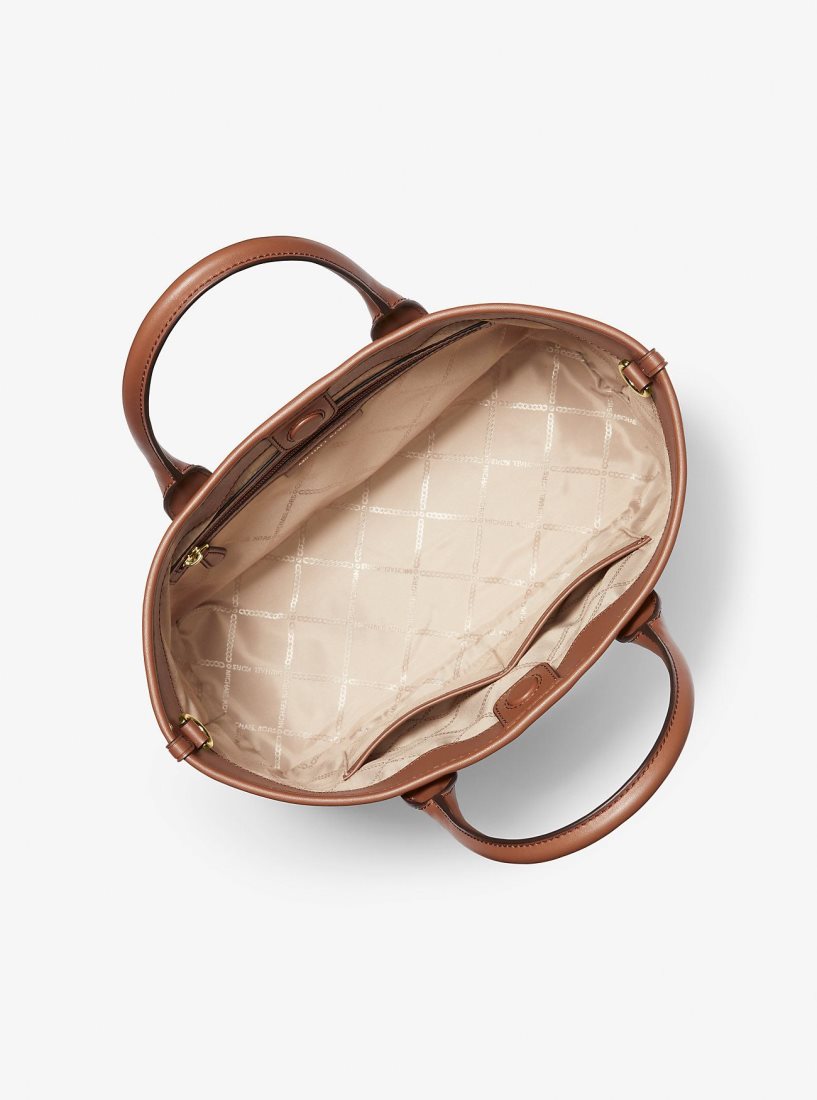 Michael Kors Luisa Medium Signature Logo Satchel Satchel Tasche Damen Hellgelb | ZQPGTE913