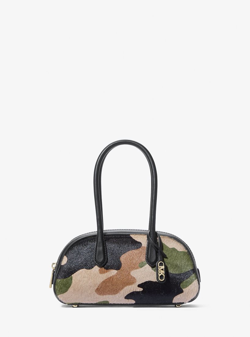Michael Kors Lulu Small Camouflage Print Calf Hair Satchel Satchel Tasche Damen Olivgrün Mehrfarbig | GCLIMW214