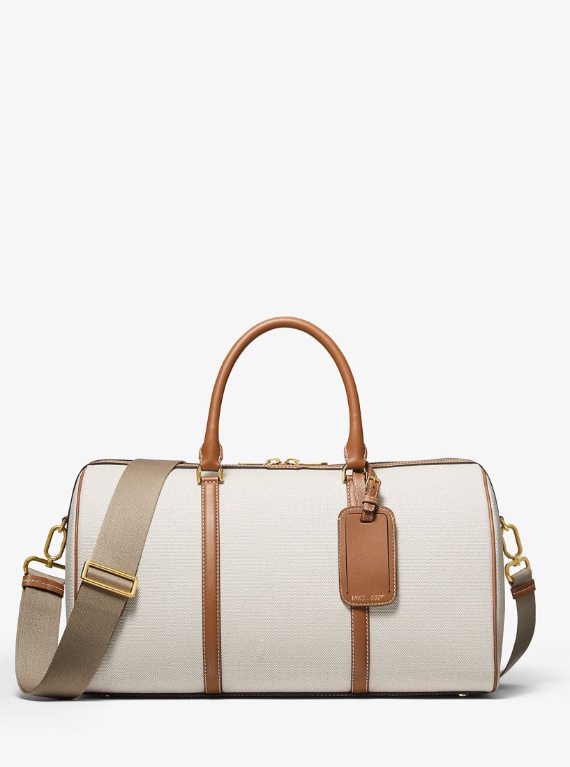 Michael Kors MKC x 007 Bond Cotton Canvas and Leather Weekender Bag Duffle Tasche Damen Luggage | AMWIRC694